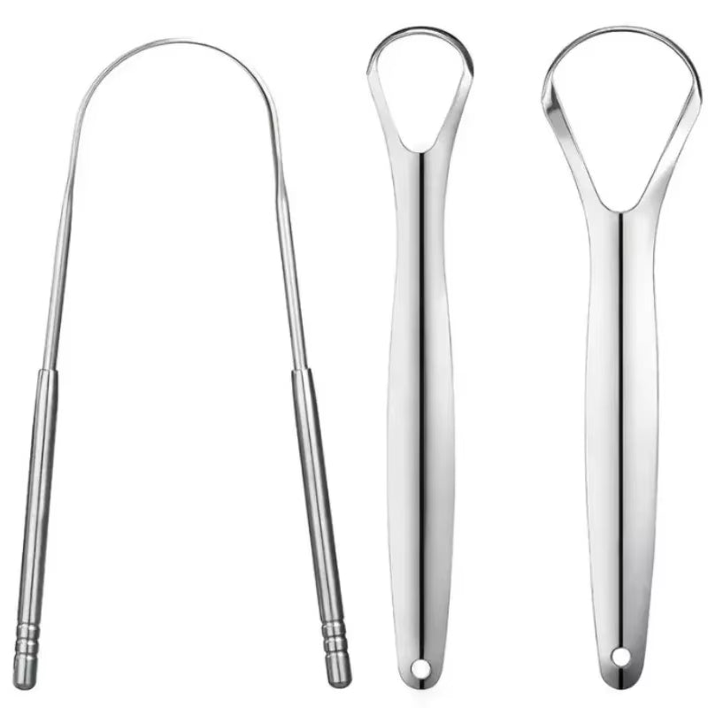 Premium 1Pcs/3Pcs Metal Tongue Scraper Cleaner for Adults & Kids Portable Stainless Steel Tongue Scrapers Brushes for Removing