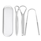 Premium 1Pcs/3Pcs Metal Tongue Scraper Cleaner for Adults & Kids Portable Stainless Steel Tongue Scrapers Brushes for Removing