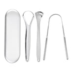 Premium 1Pcs/3Pcs Metal Tongue Scraper Cleaner for Adults & Kids Portable Stainless Steel Tongue Scrapers Brushes for Removing