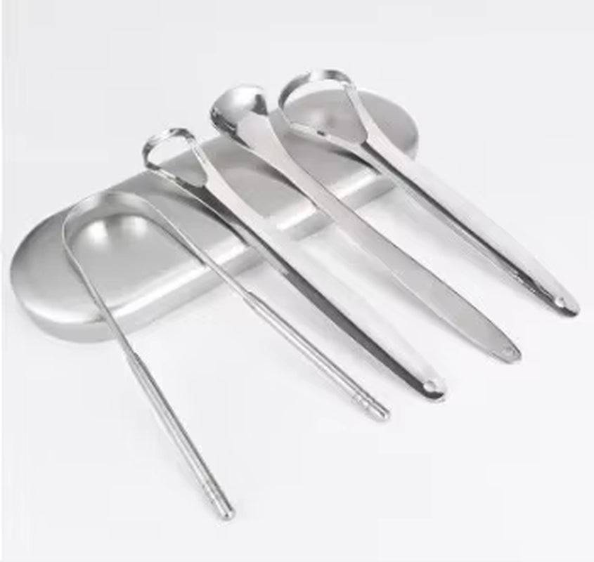 Premium 1Pcs/3Pcs Metal Tongue Scraper Cleaner for Adults & Kids Portable Stainless Steel Tongue Scrapers Brushes for Removing