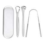 Premium 1Pcs/3Pcs Metal Tongue Scraper Cleaner for Adults & Kids Portable Stainless Steel Tongue Scrapers Brushes for Removing