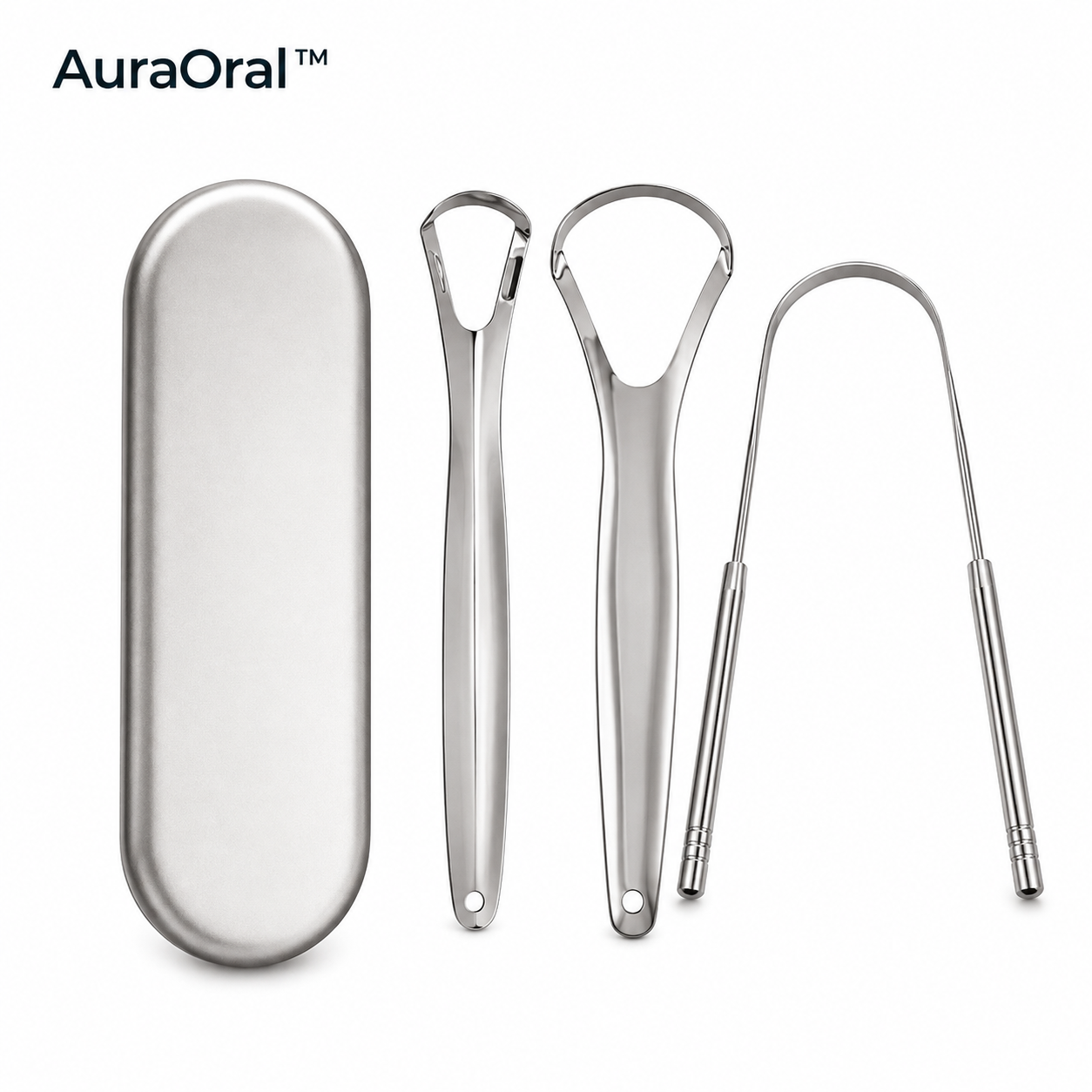 AuraOral™ Premium Stainless Steel Tongue Cleaner